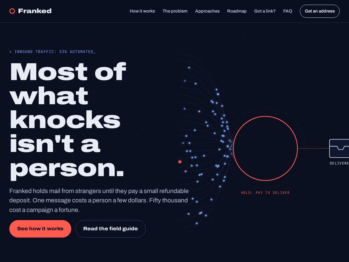 Landing-page snapshot of franked.dev