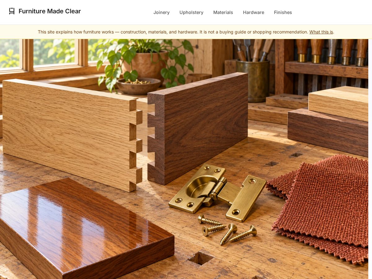 Landing-page snapshot of furnituremadeclear.com
