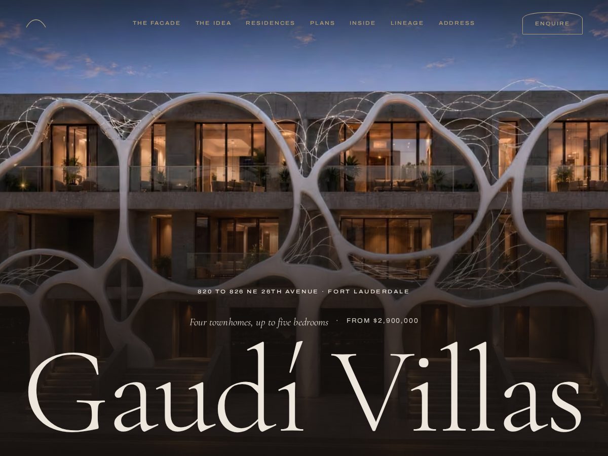 Landing-page snapshot of gaudivillasftl.com