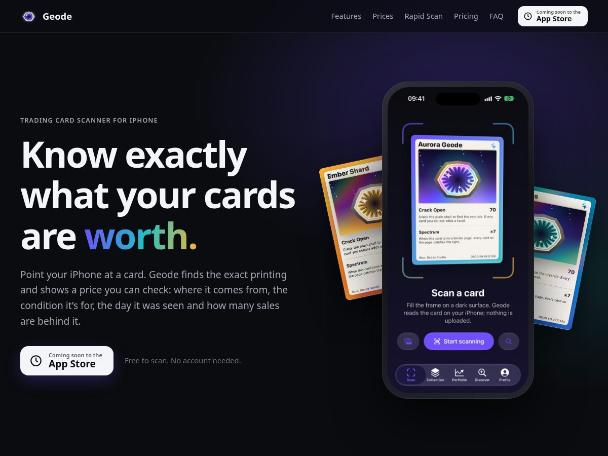 Landing-page snapshot of getgeode.app