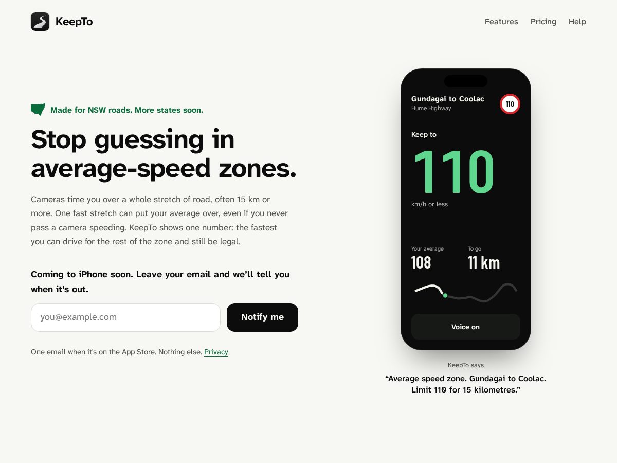 Landing-page snapshot of getkeepto.com
