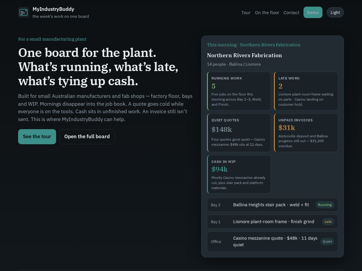 Landing-page snapshot of getmyindustrybuddy.com