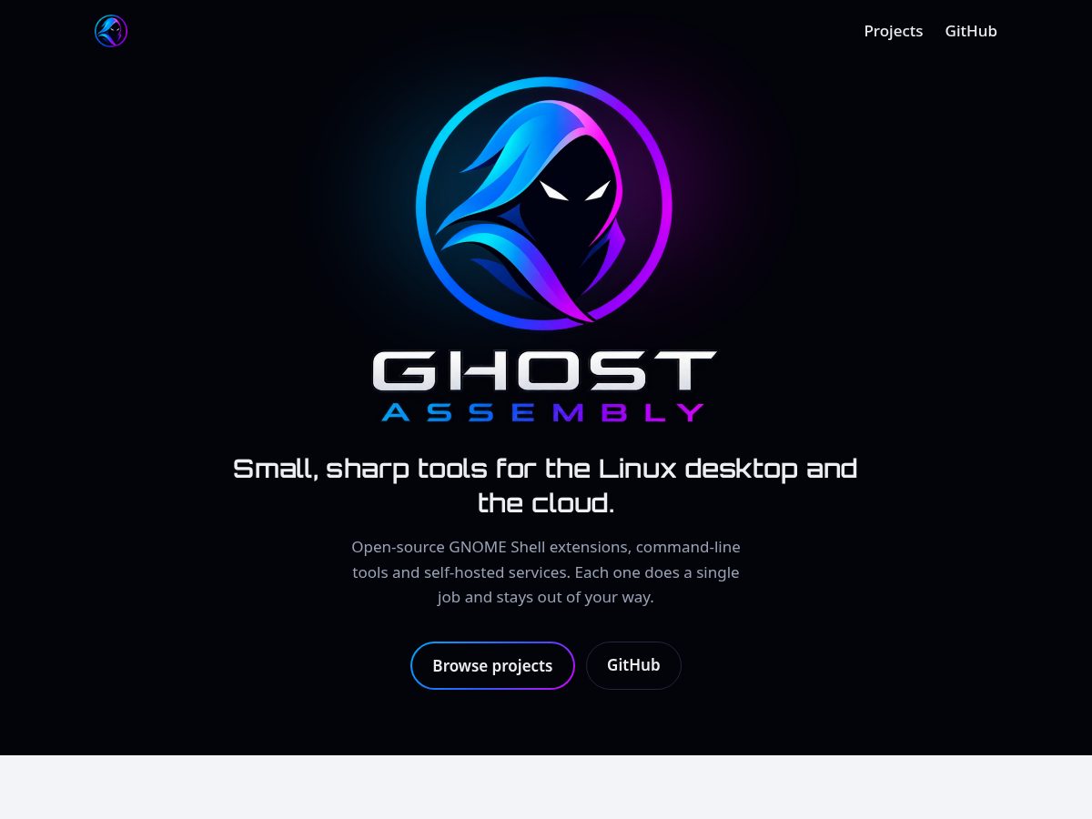 Landing-page snapshot of ghost-assembly.com