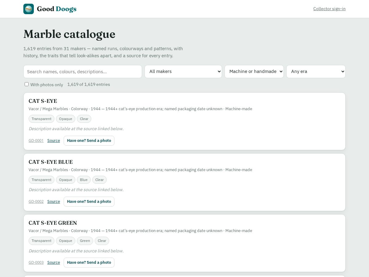 Landing-page snapshot of gooddoogs.org