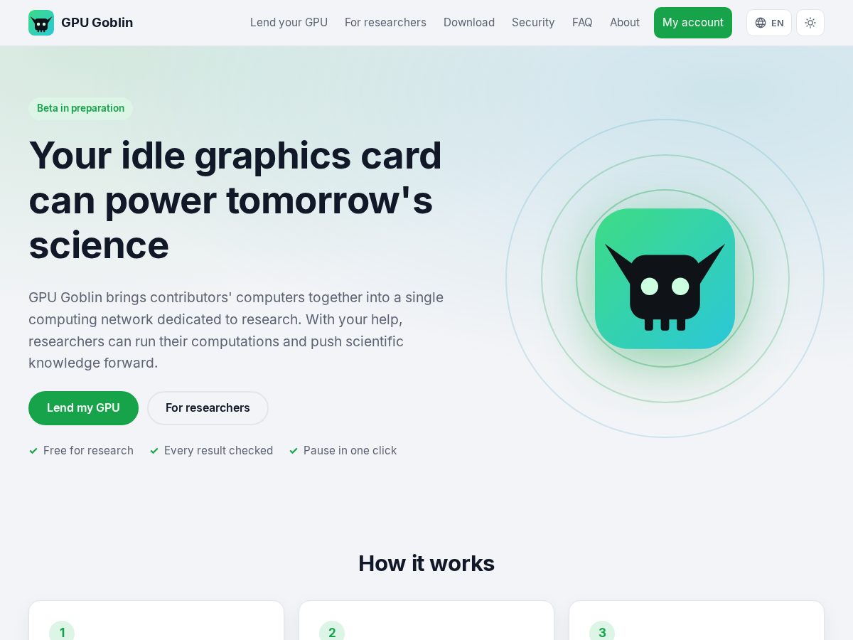 Landing-page snapshot of gpugoblin.com