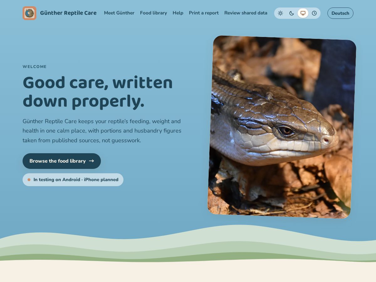 Landing-page snapshot of guenthercare.app