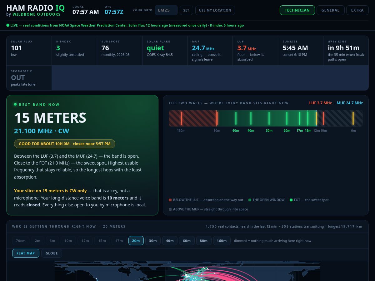 Landing-page snapshot of hamradioiq.com