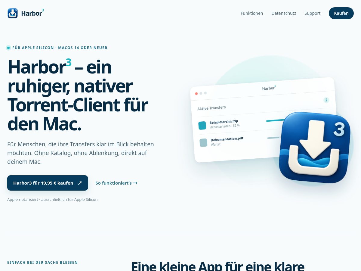 Landing-page snapshot of harbor3.com