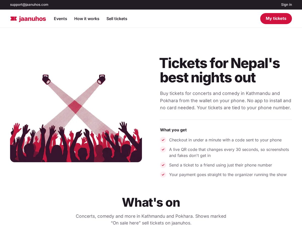 Landing-page snapshot of jaanuhos.com