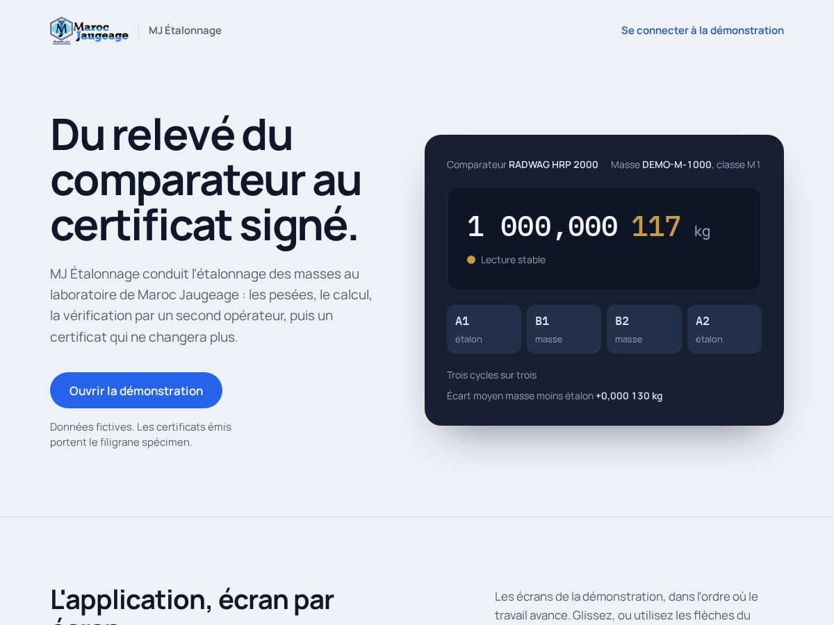 Landing-page snapshot of jaugeage.app