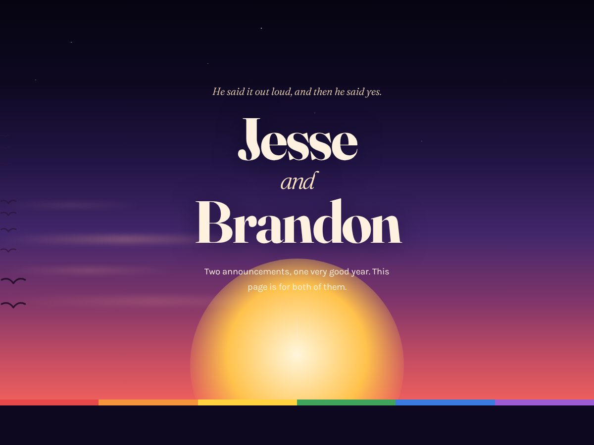 Landing-page snapshot of jesseisgay.gay