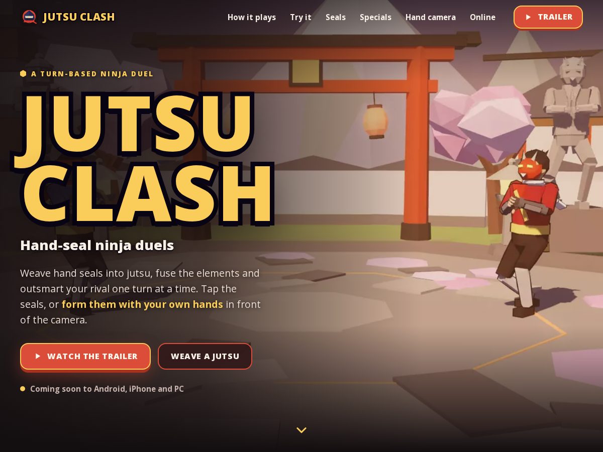Landing-page snapshot of jutsuclash.com