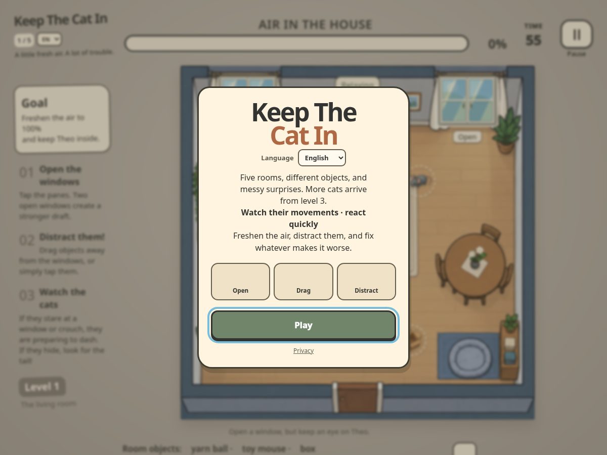 Landing-page snapshot of keepthecatin.com