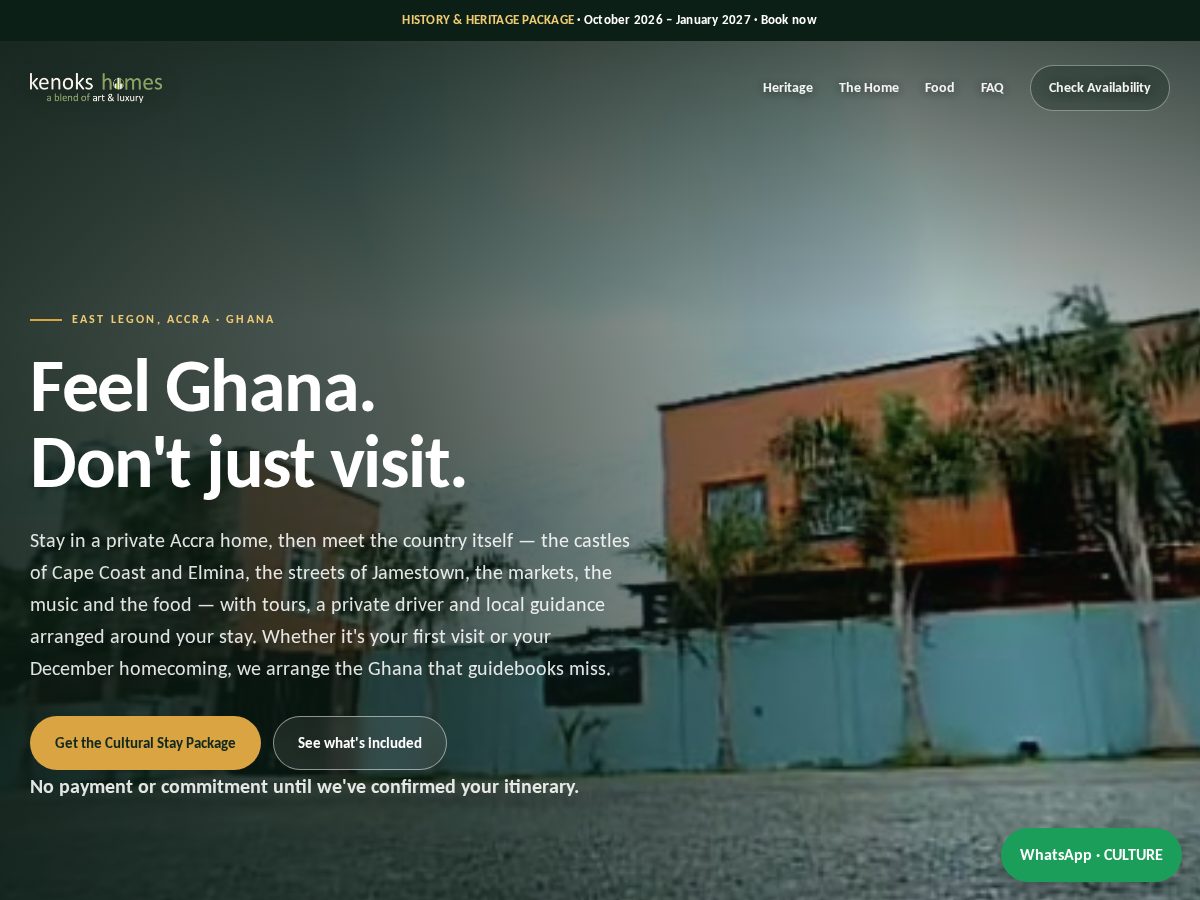 Landing-page snapshot of kenokshomes.com