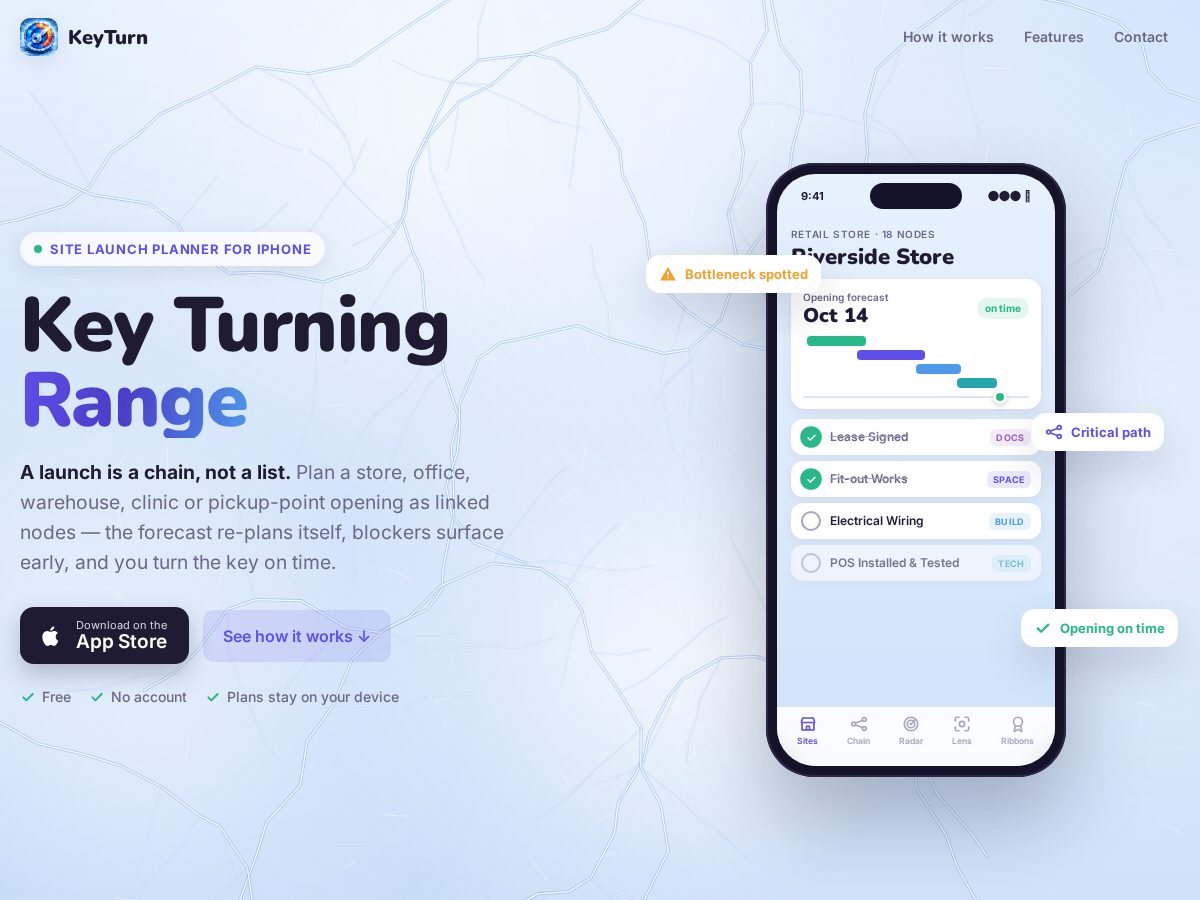 Landing-page snapshot of keyturning.click