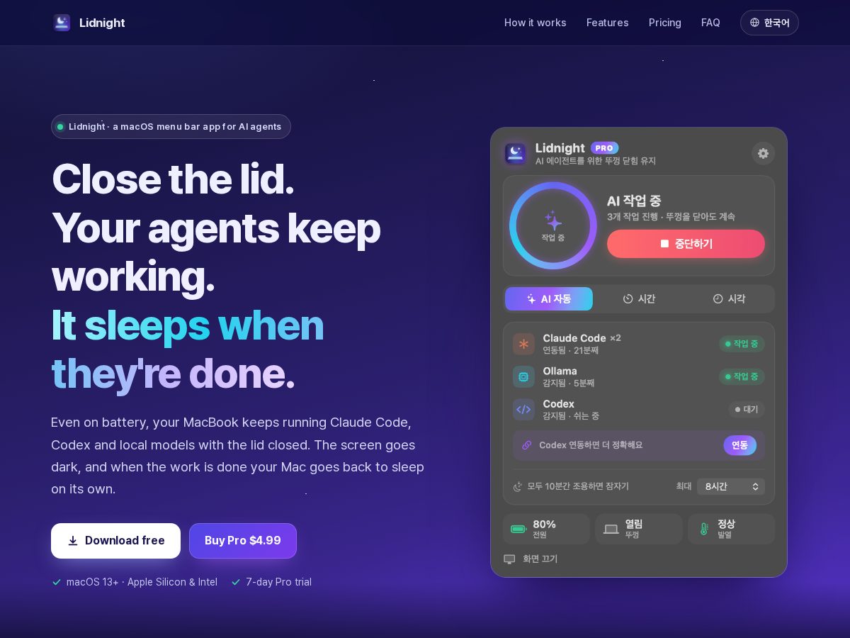 Landing-page snapshot of lidnight.com