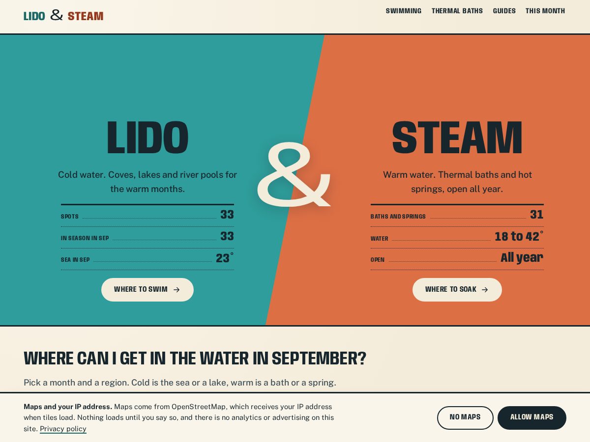 Landing-page snapshot of lidoandsteam.com