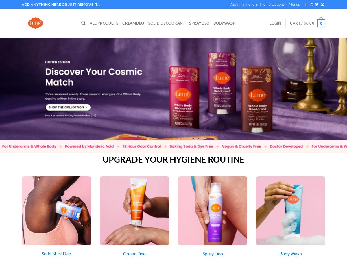 Landing-page snapshot of lumedeodoraontvt.shop