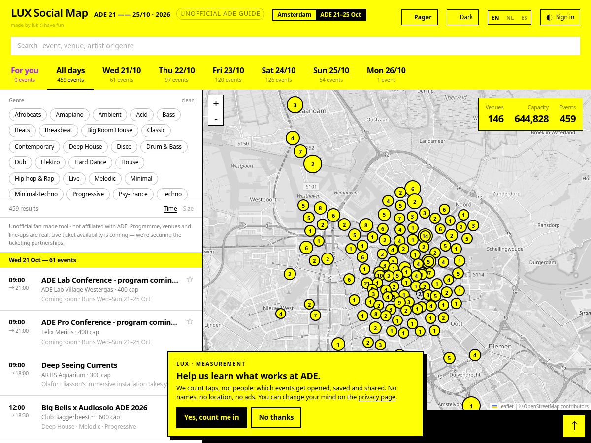 Landing-page snapshot of luxsocialmap.com