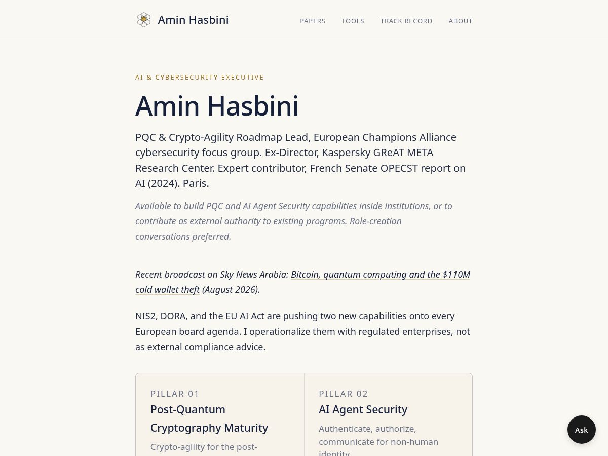 Landing-page snapshot of mahasbini.com