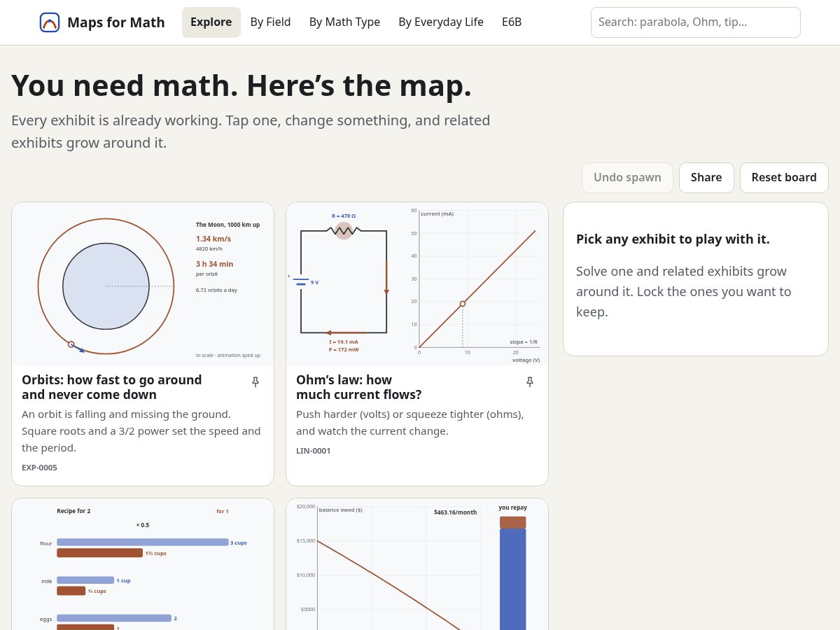 Landing-page snapshot of mapsformath.com