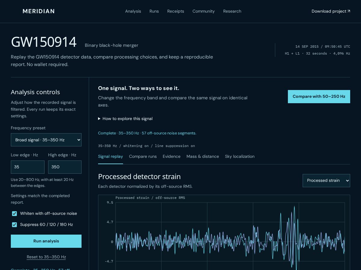 Landing-page snapshot of meridianlab.xyz