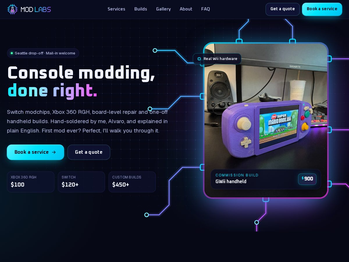 Landing-page snapshot of modlabs.store