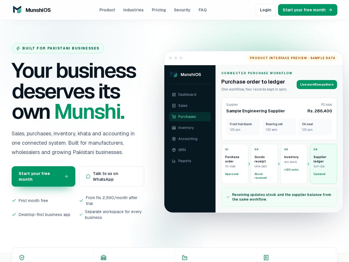 Landing-page snapshot of munshios.tech