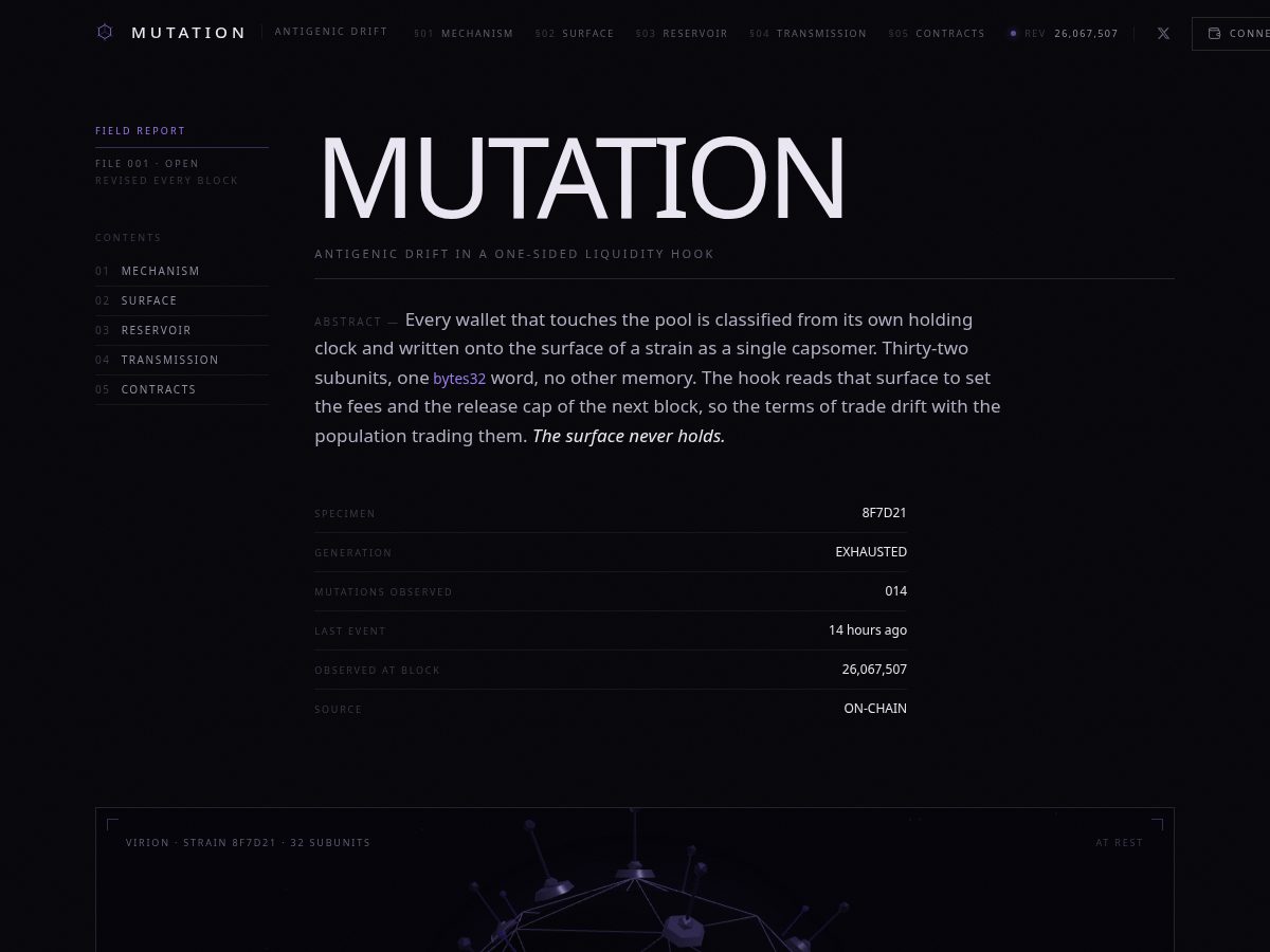 Landing-page snapshot of mutationhook.xyz