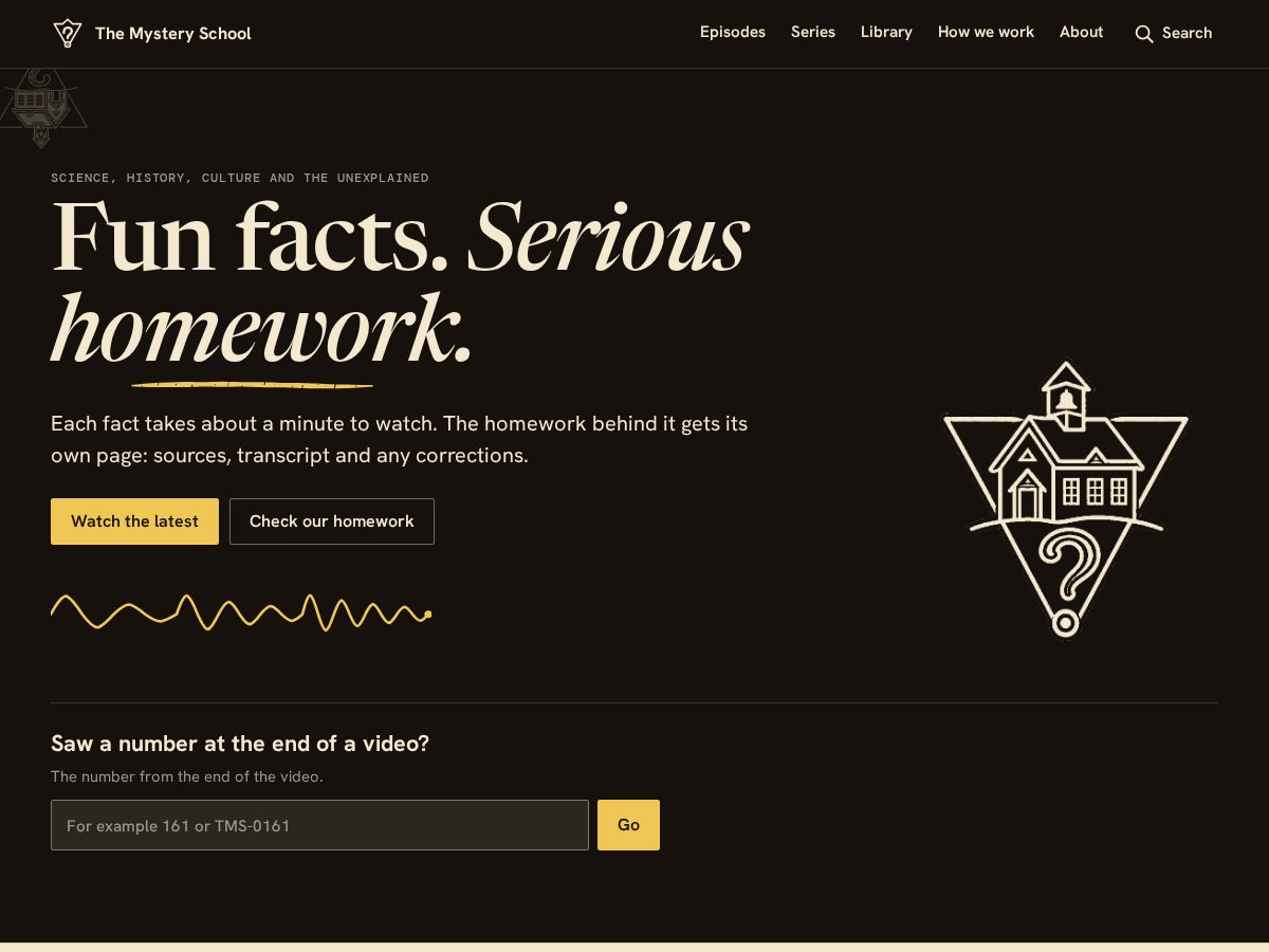 Landing-page snapshot of mysteryschoolmedia.com