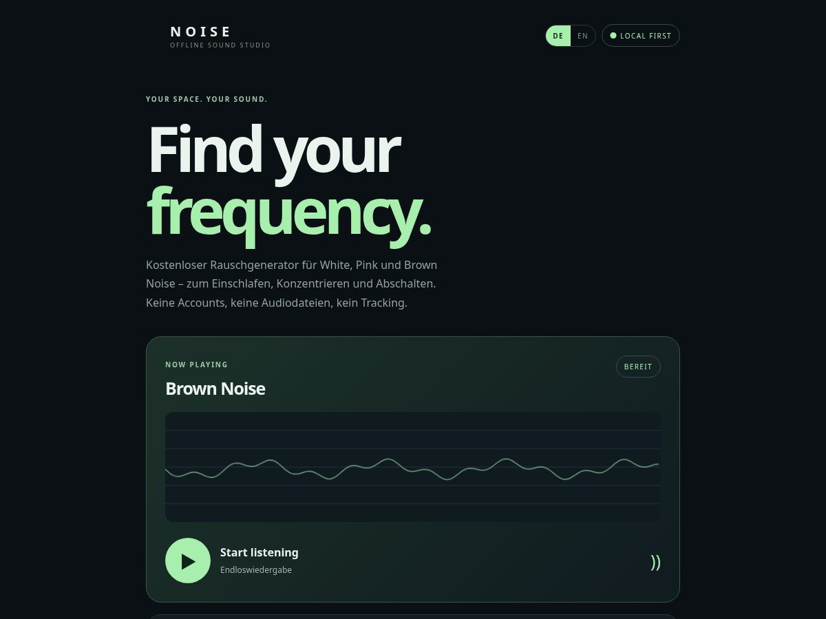 Landing-page snapshot of noise-gen.com
