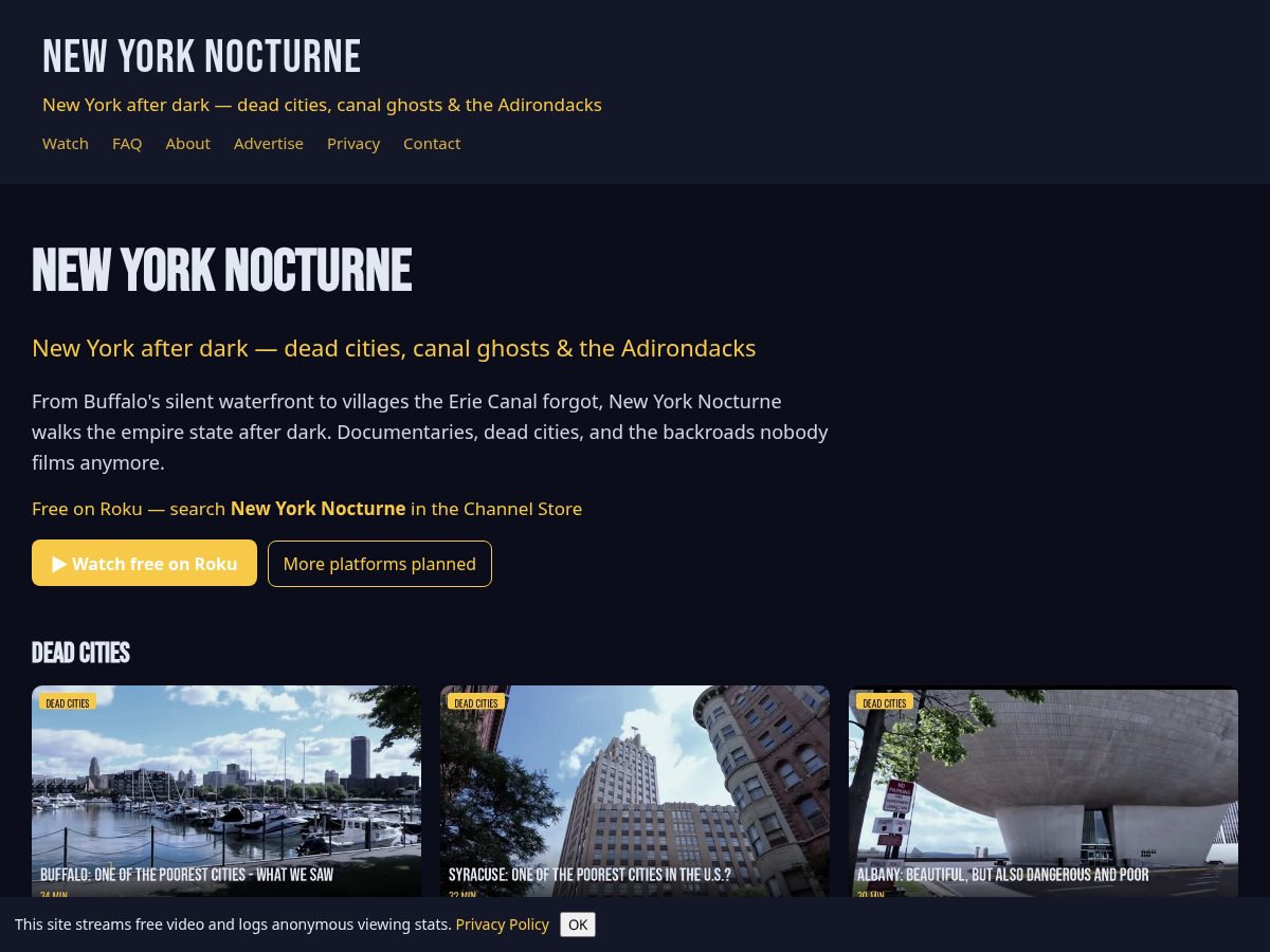 Landing-page snapshot of nynocturne.online