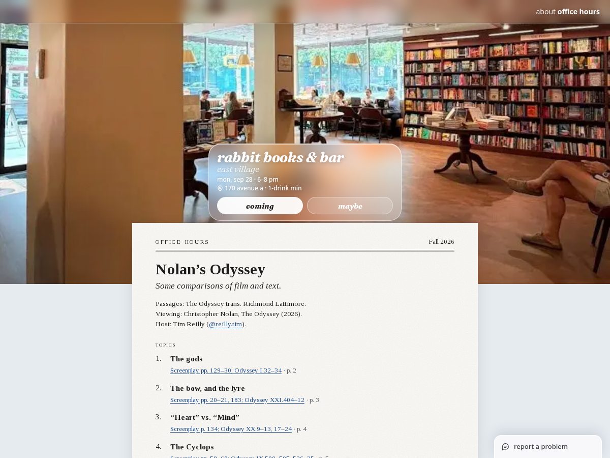Landing-page snapshot of officehoursny.com