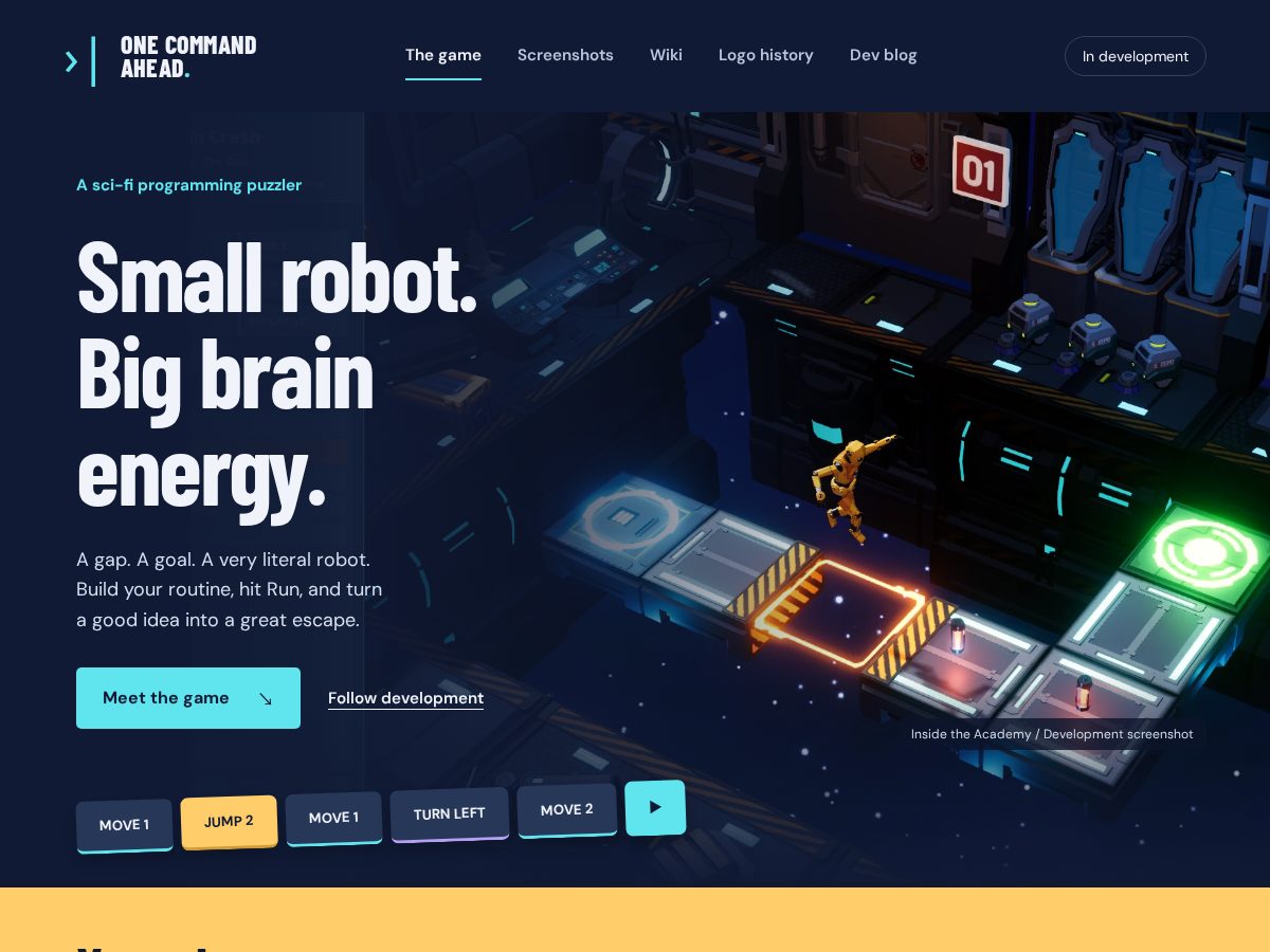Landing-page snapshot of onecommandahead.com
