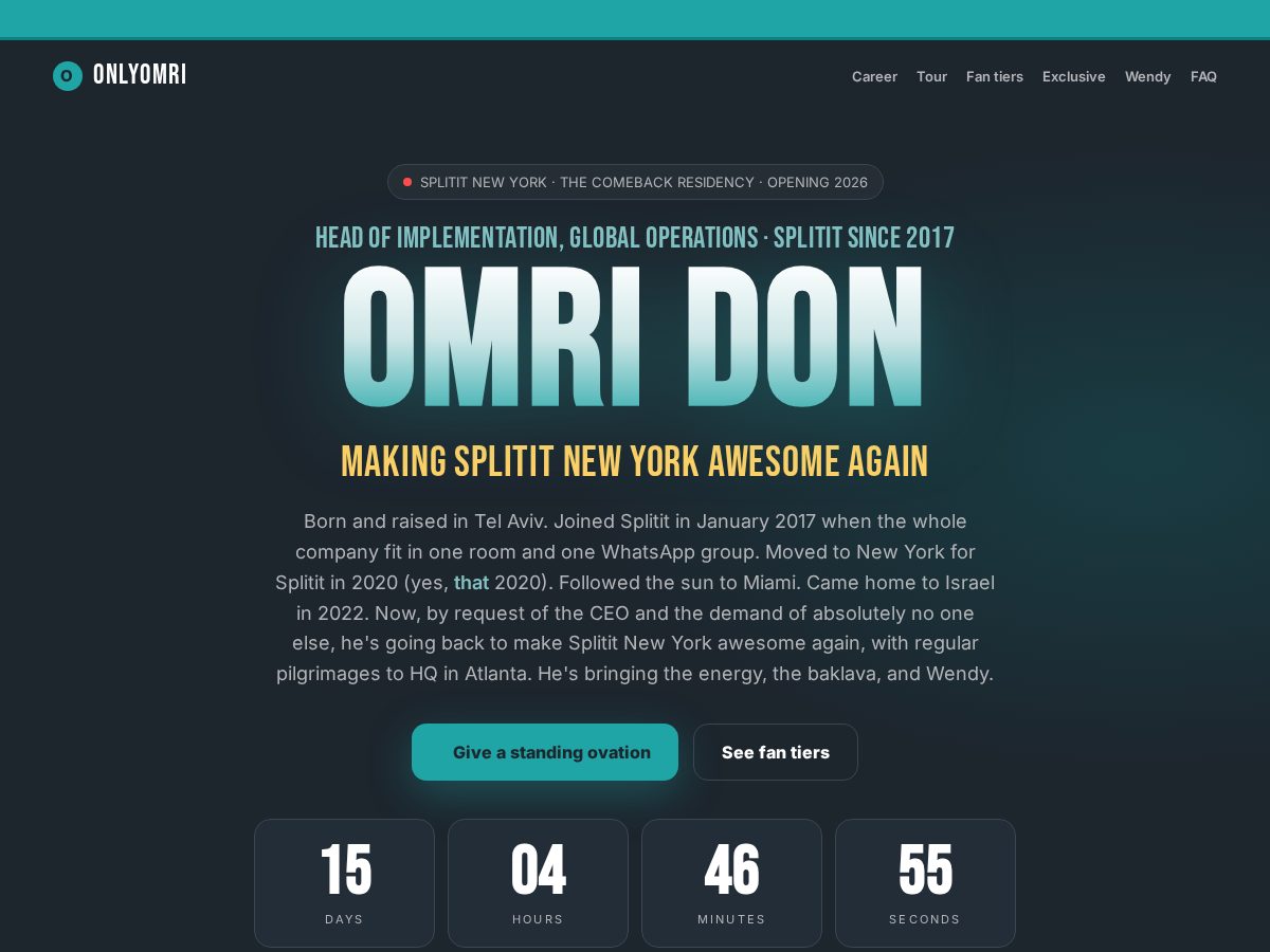 Landing-page snapshot of onlyomri.com