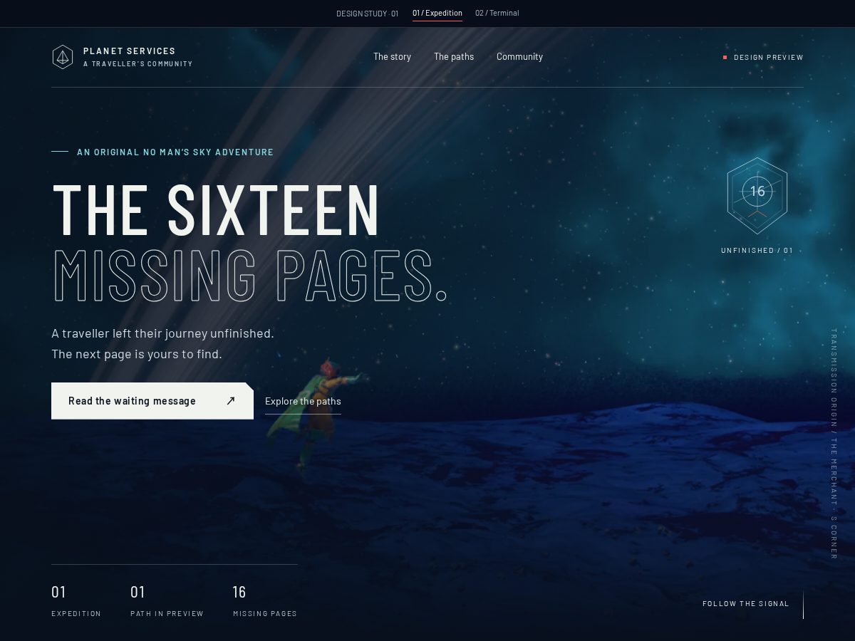 Landing-page snapshot of planetservices.space