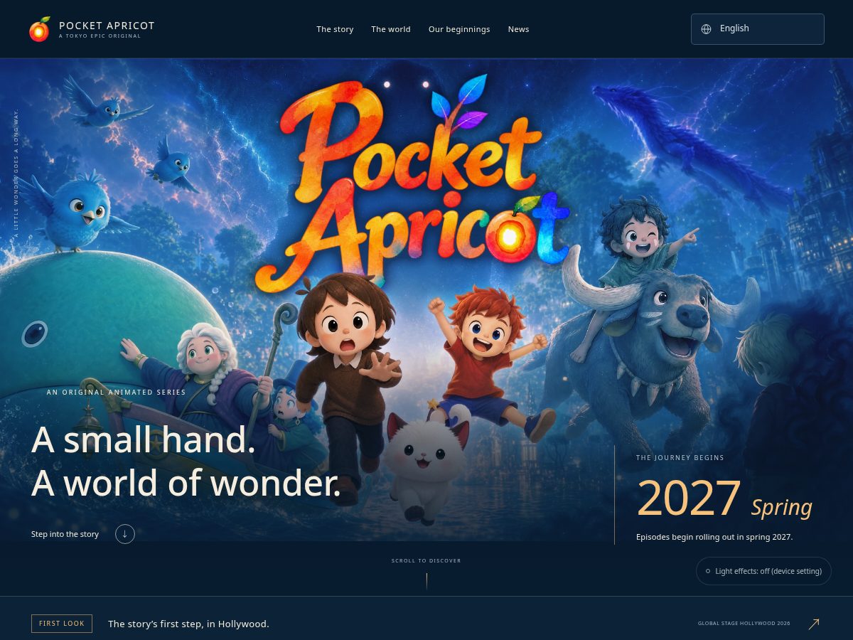 Landing-page snapshot of pocket-apricot.com