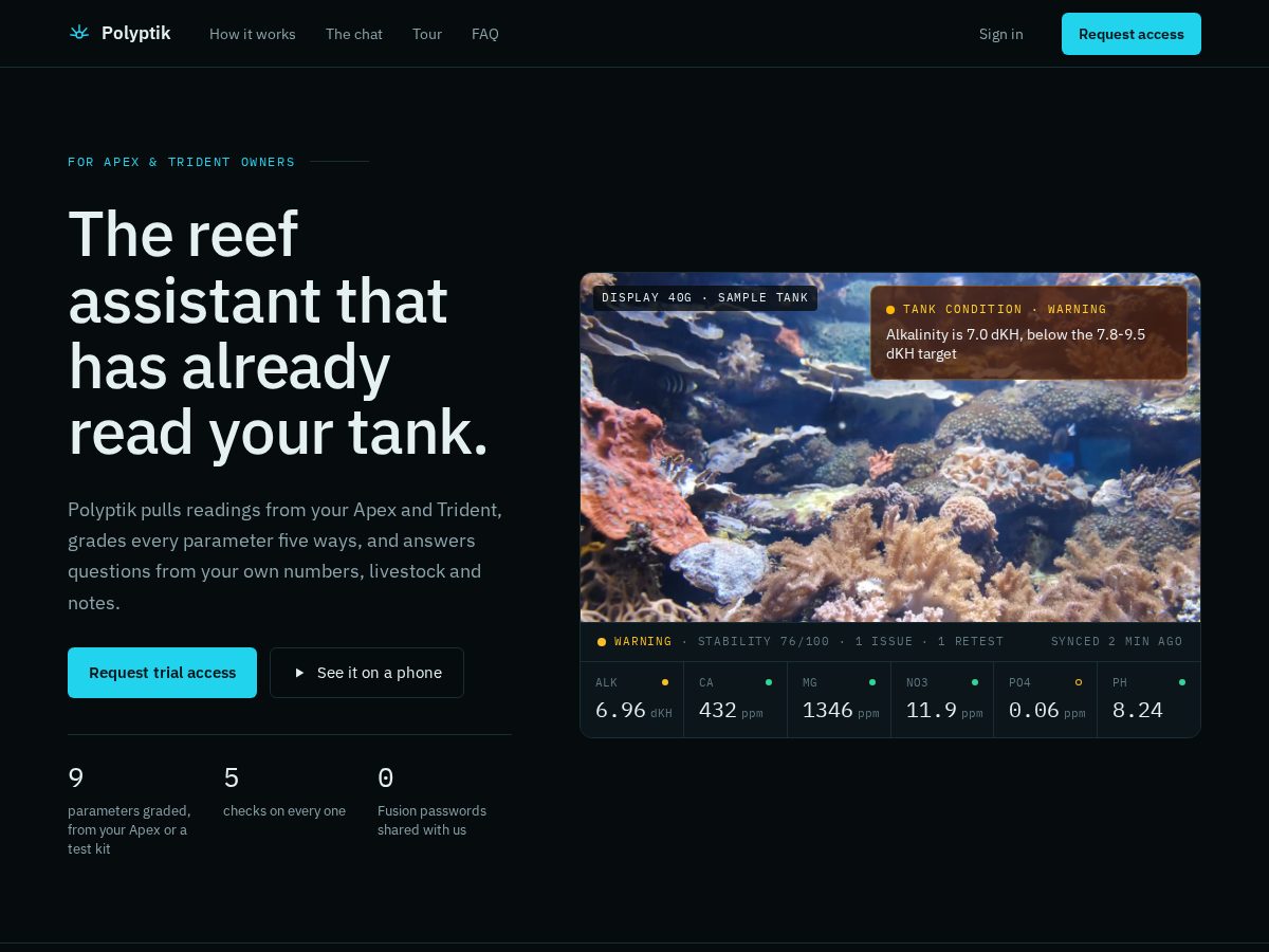 Landing-page snapshot of polyptik.com