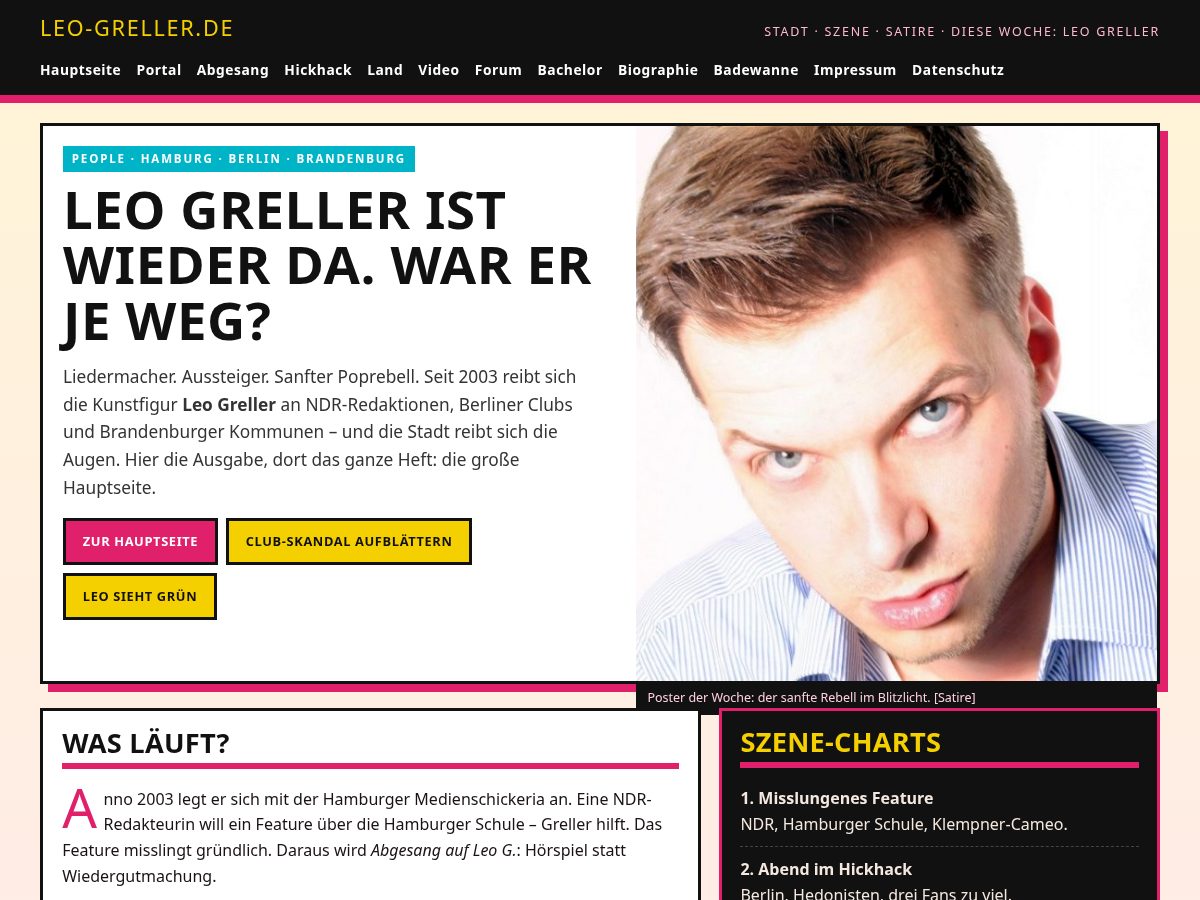 Landing-page snapshot of poprebell.com