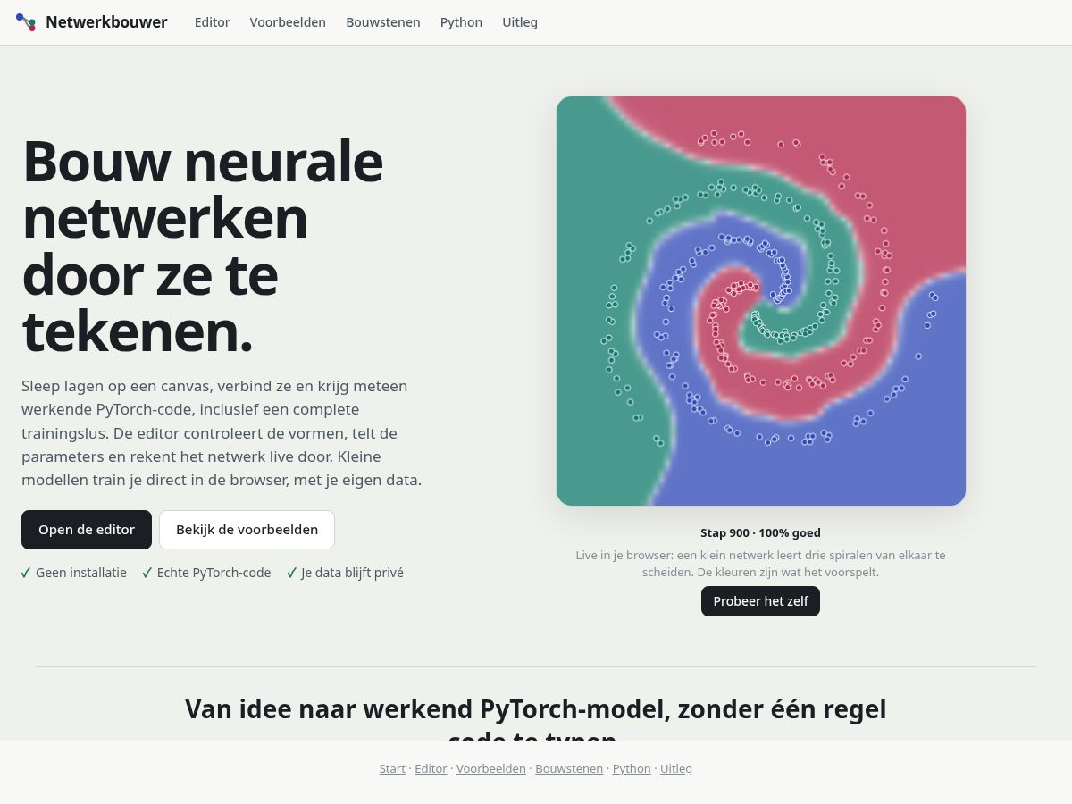 Landing-page snapshot of pynetbuilder.com