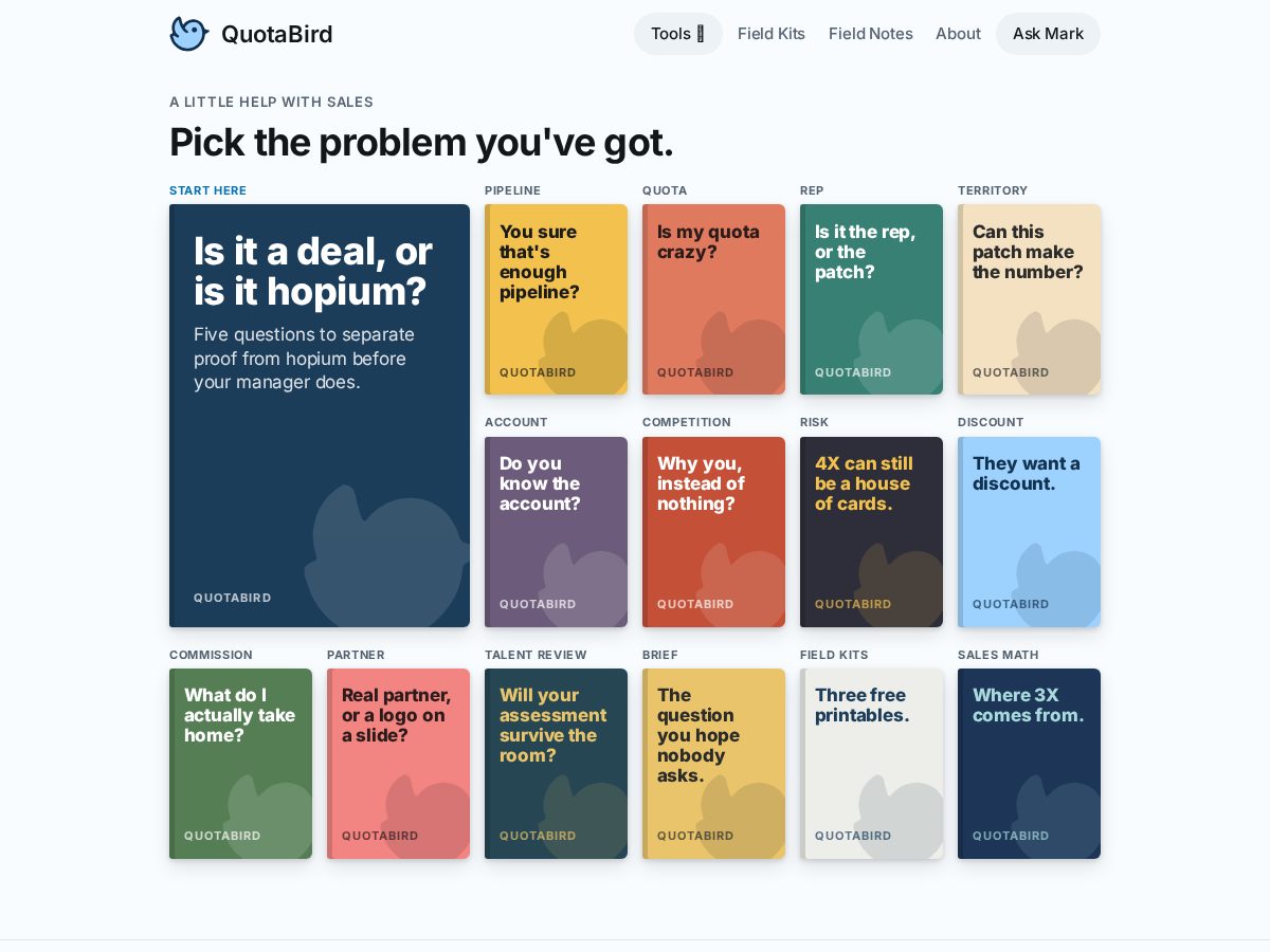 Landing-page snapshot of quotabird.com
