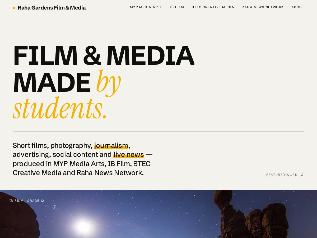 Landing-page snapshot of rahagardensmedia.com