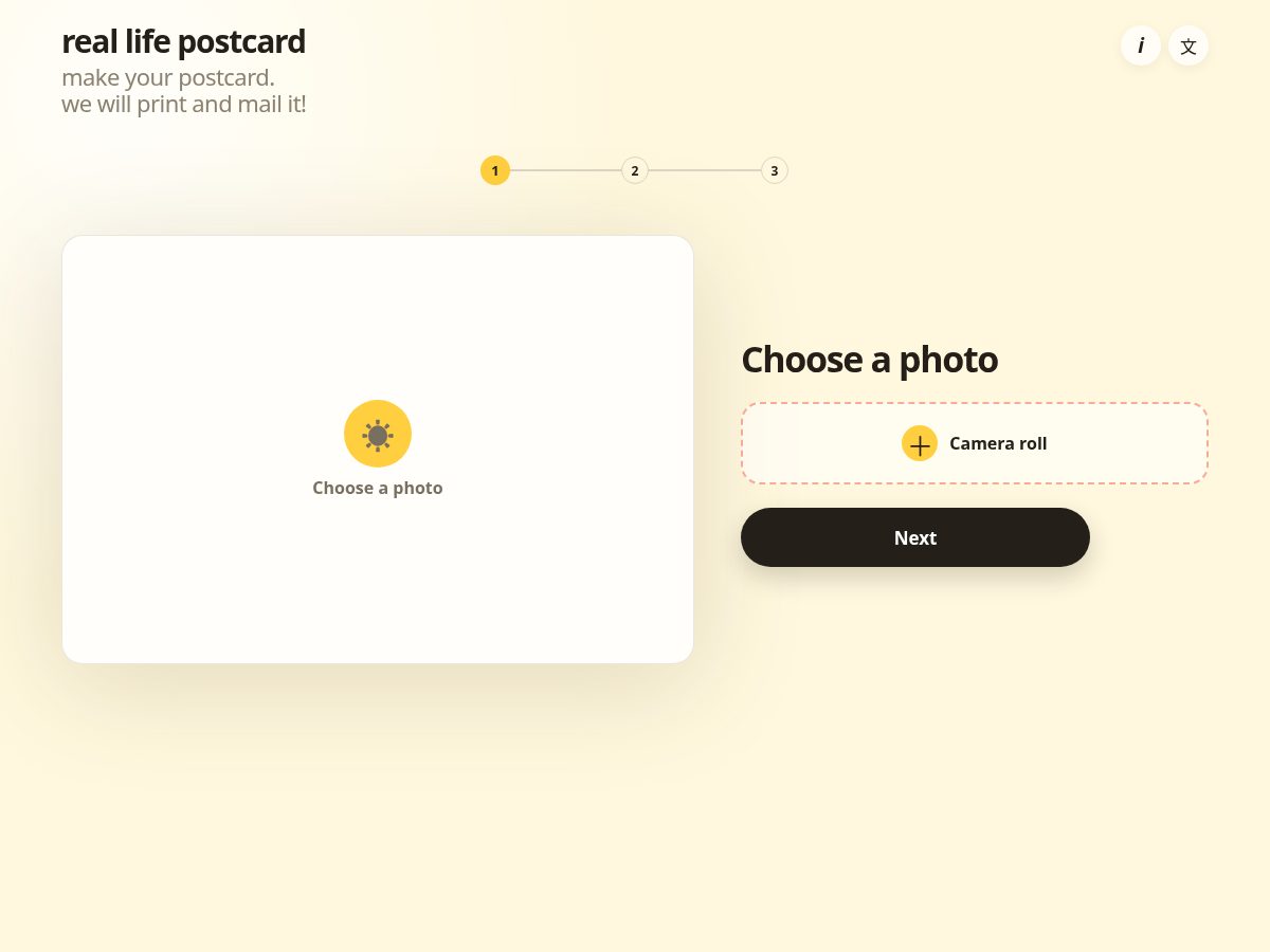 Landing-page snapshot of reallifepostcard.com