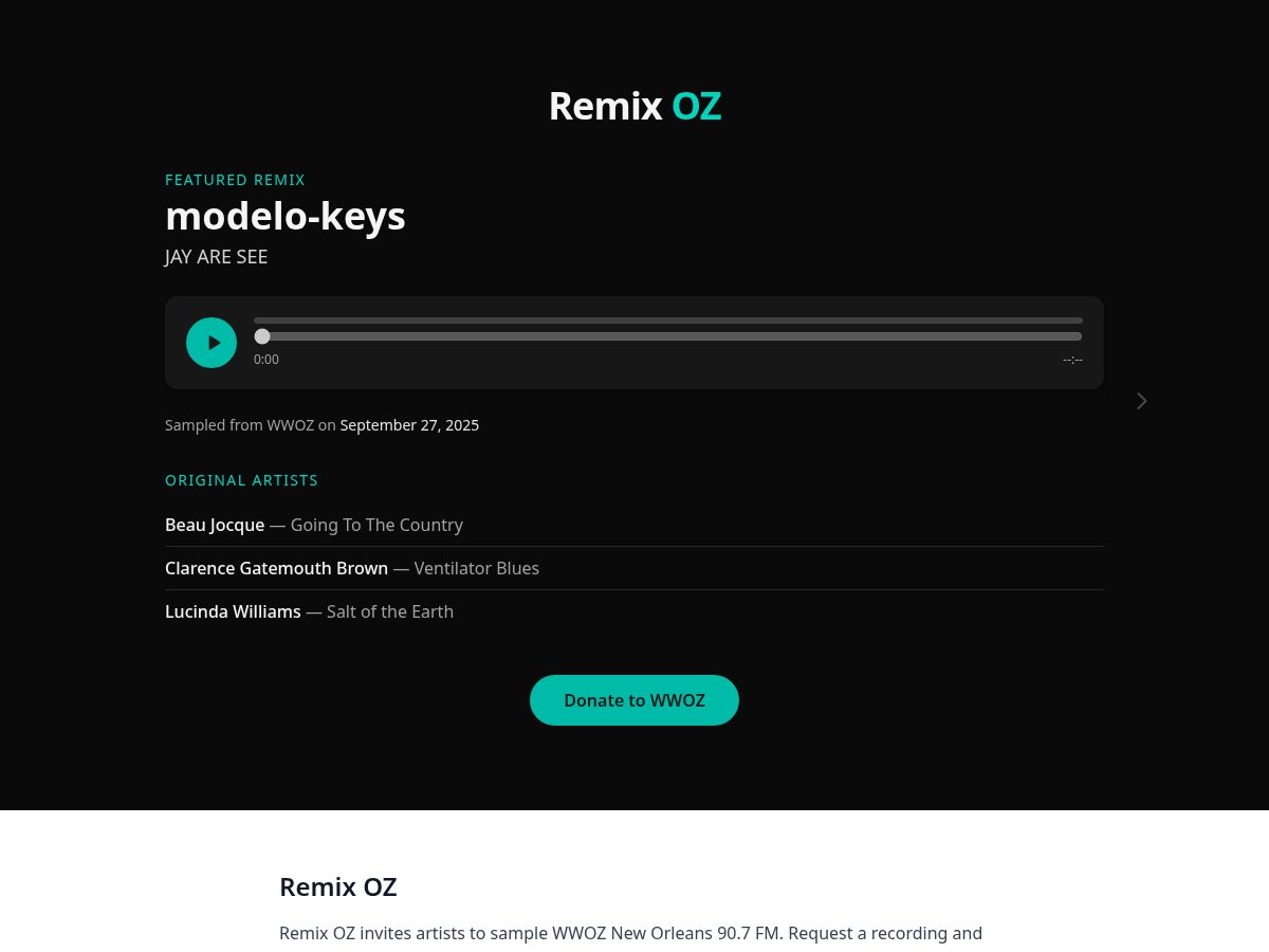 Landing-page snapshot of remixoz.com