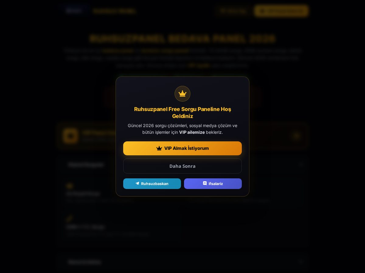 Landing-page snapshot of ruhsuzpanel1.website