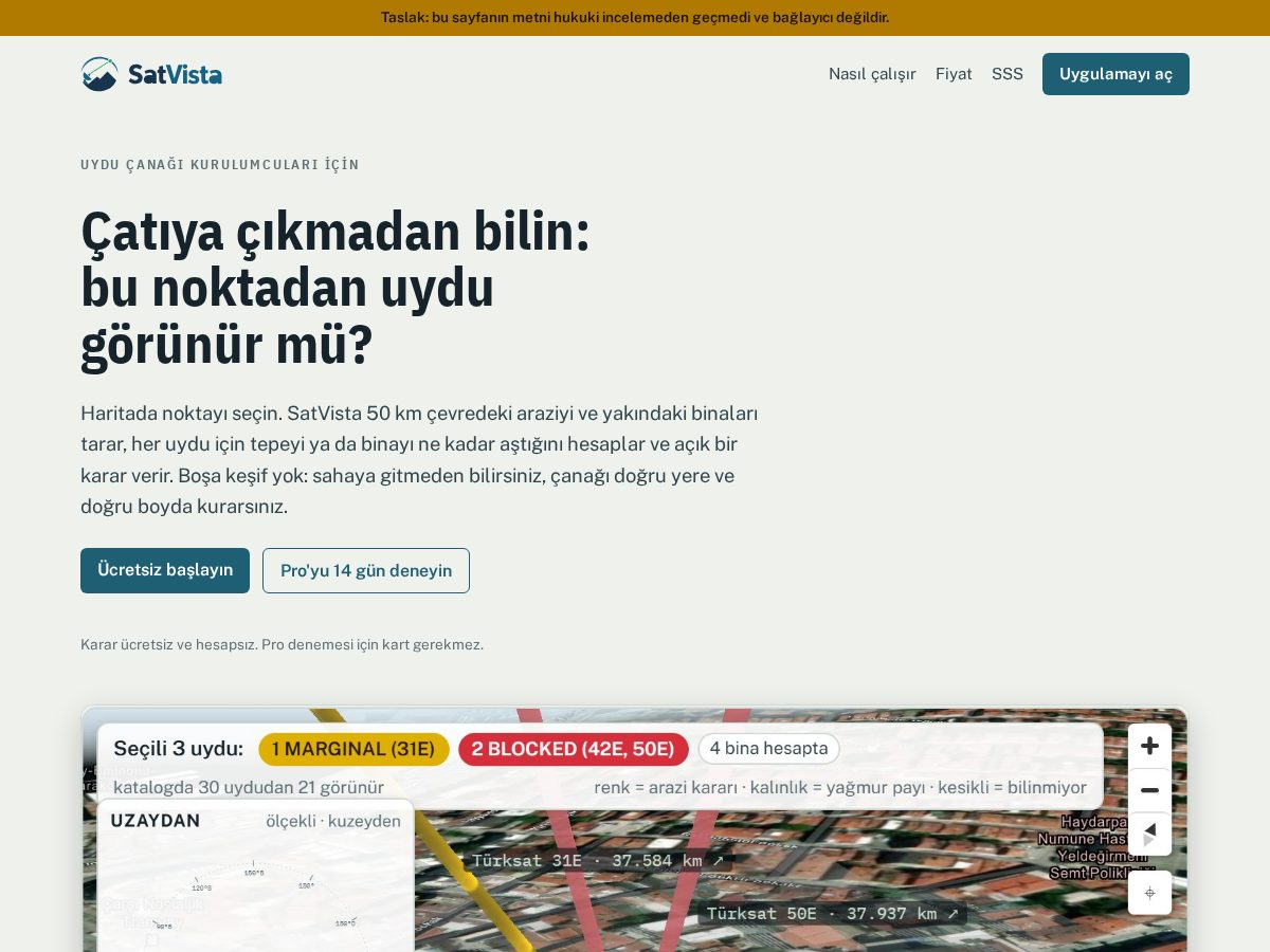 Landing-page snapshot of satvista.com