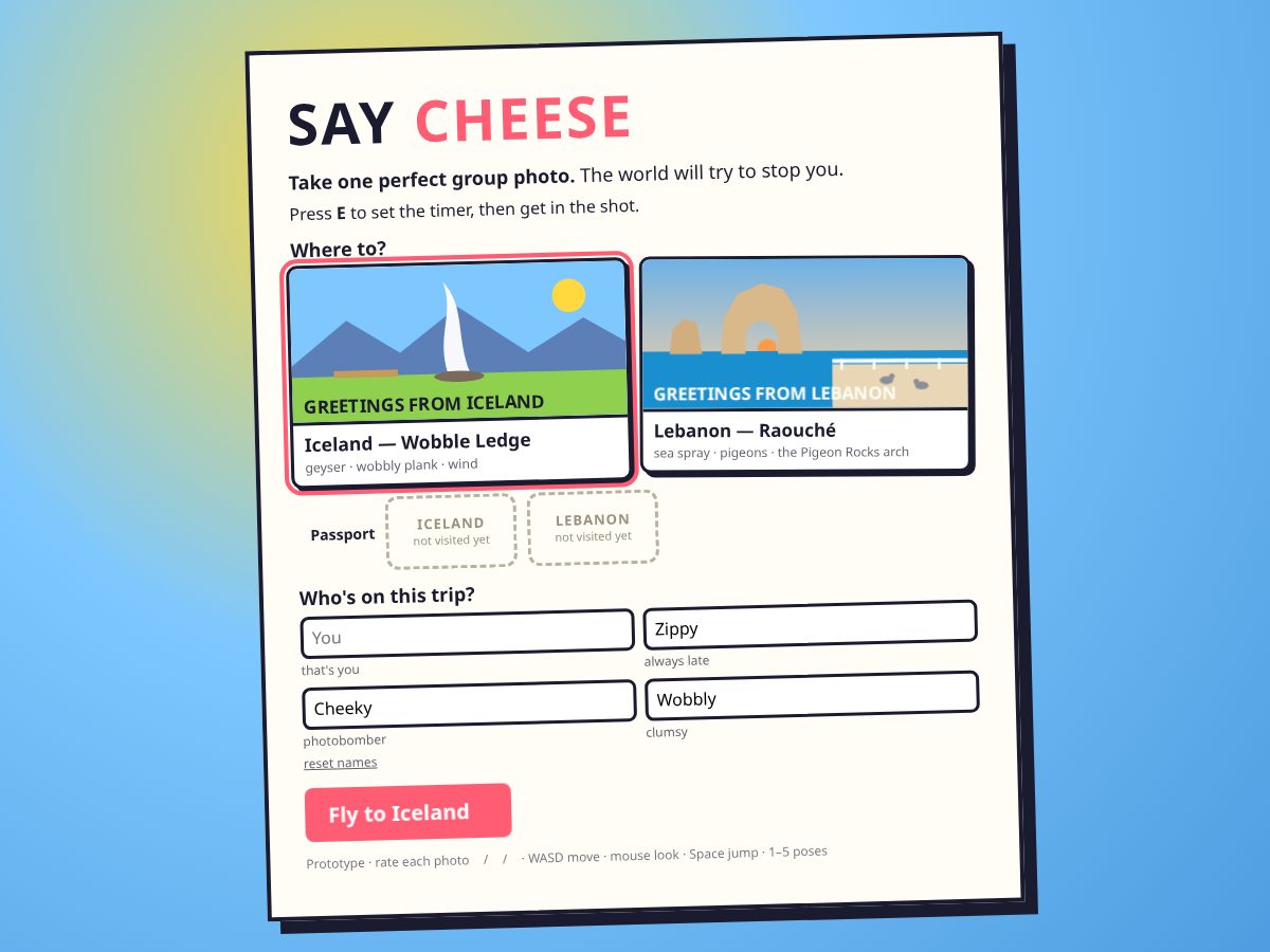 Landing-page snapshot of saycheese.page