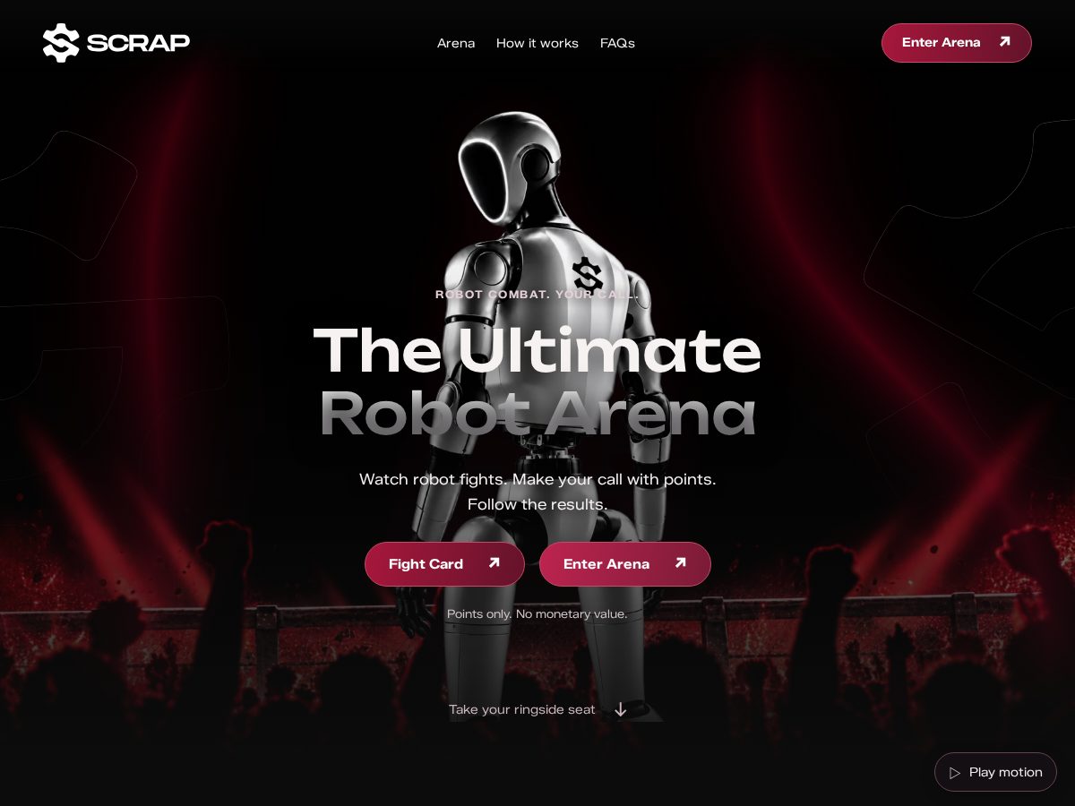Landing-page snapshot of scrap.markets