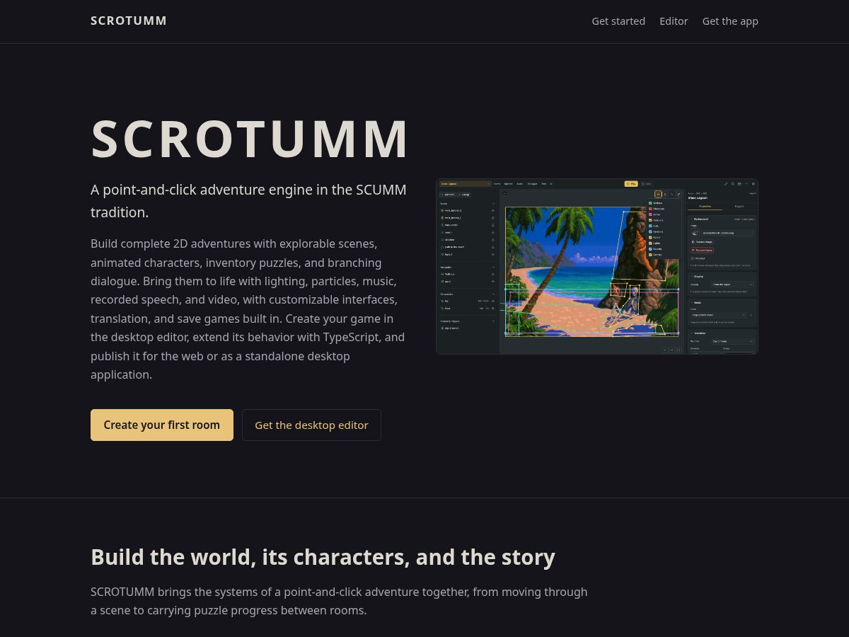 Landing-page snapshot of scrotumm.com