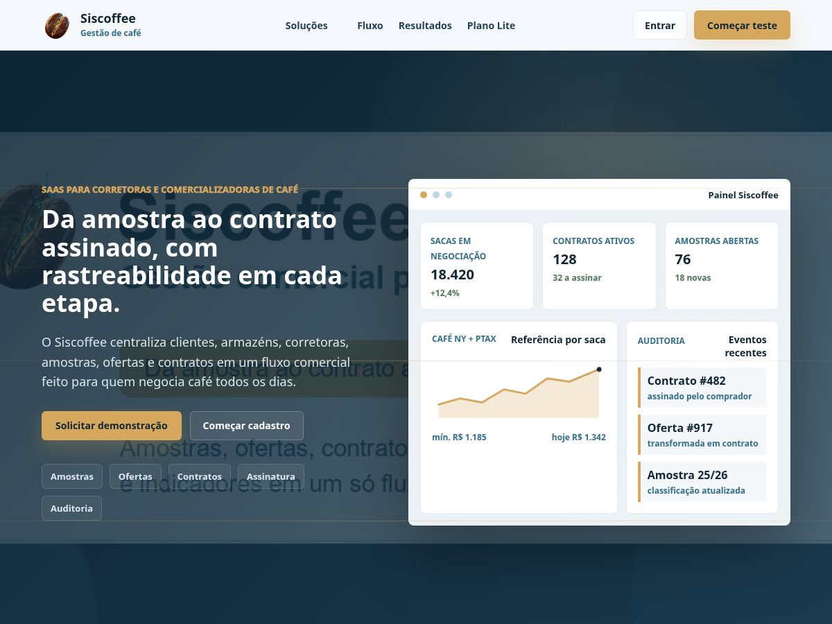 Landing-page snapshot of siscoffee.app
